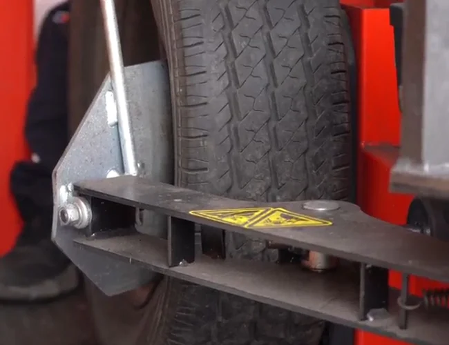 Work on tyre in van
