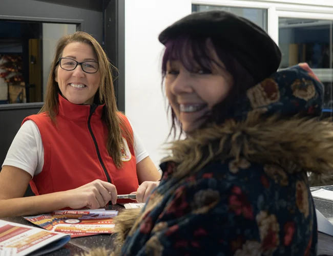 Deb with customer